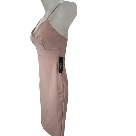 NEW W/Tags Lulus Don’t Tell ‘Em Blush Pink Bodycon Midi Dress Fitted Stretchy Sm - Picture 4 of 16